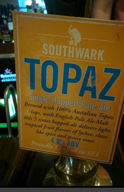 Single Hopped Pale Ale - Topaz 4.8%, Southwark Brewing, England