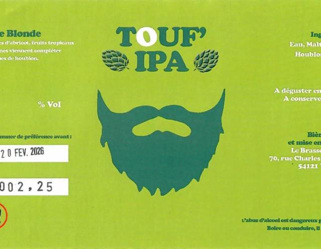 Touf' IPA, Le Brasseur Barbu