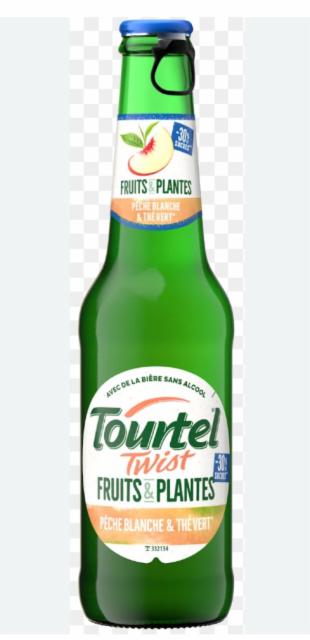 Tourtel twist pêche blanche et thé vert 0.0%, Kronenbourg (Carlsberg), France