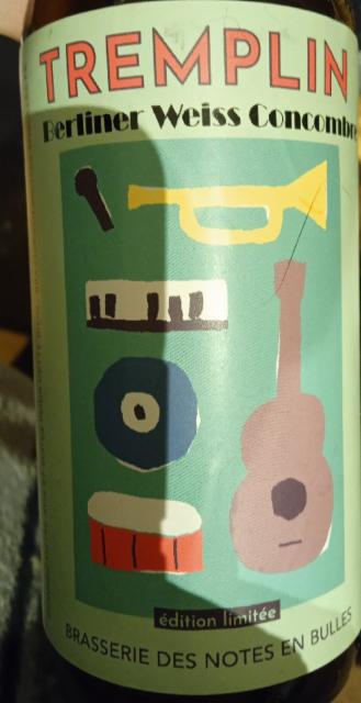 Tremplin Berliner Weiss Au Concombre 4.0%, Brasserie Des Notes En Bulles [Closed], France