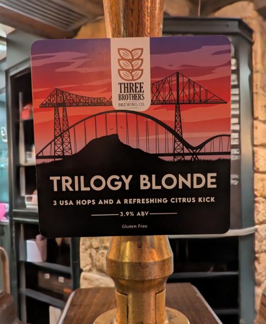 Trilogy Blonde 3.9%, Three Brothers Brewing Co, England