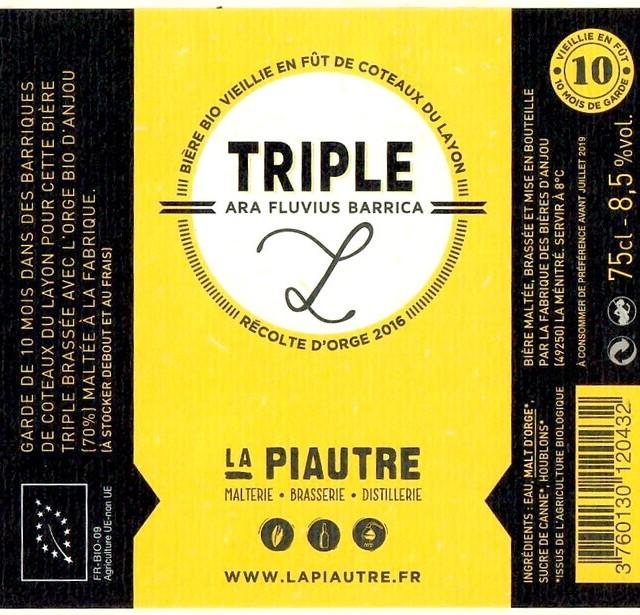 Triple Ara Fluvius Barrica 8.5%, La Piautre - La Fabrique Des Bières D'Anjou, France