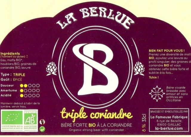 Triple Coriandre 8.0%, La Berlue, France