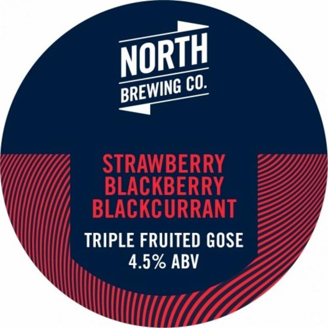 Triple Fruited Gose: Strawberry + Blackberry + Blackcurrant 4.5%, North Brewing Co., England
