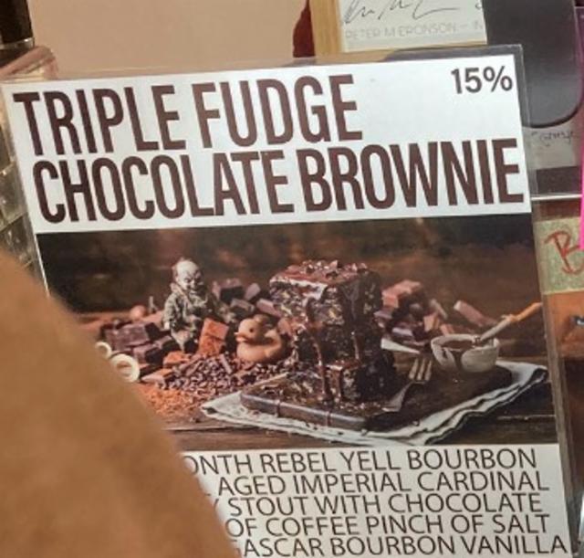 Triple fudge chocolate brownie, Brygghus 19