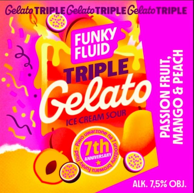 Triple Gelato: Passion Fruit, Mango & Peach 7.5%, Funky Fluid, Poland