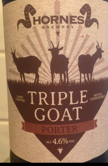 Triple Goat Porter 4.6%, Hornes Brewery, England