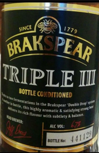 Brakspear Triple III 6.7%, Brakspear Brewing Company, England