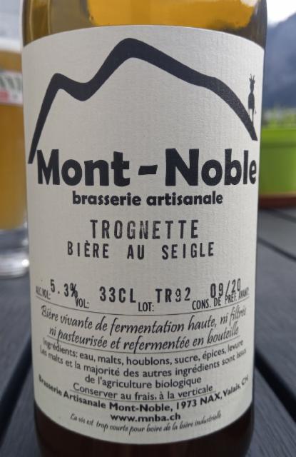 Trognette 5.3%, Brasserie Artisanale Mont-Noble, Switzerland