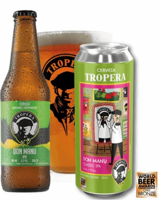 tropera ipa 5.7%, Cerveza Tropera, Chile