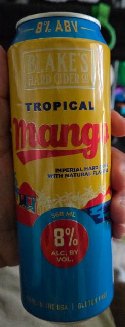 tropical mango 8.0%, Blake's Hard Cider Co., United States