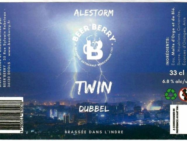 Twin (X Alestorm) 6.8%, Beer'Berry, France
