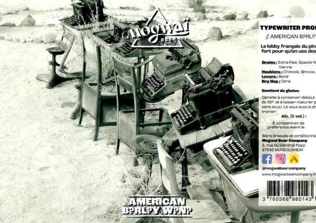 Typewriter Propaganda 10.4%, Mogwaï Beer Company, France