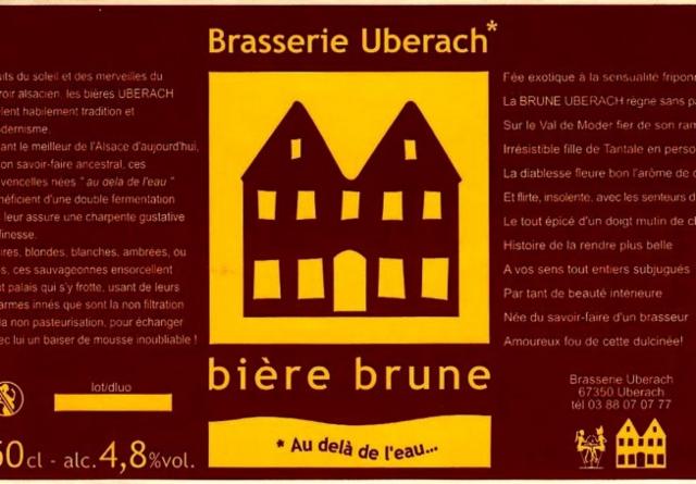 Uberach Brune 4.8%, Brasserie Uberach, France