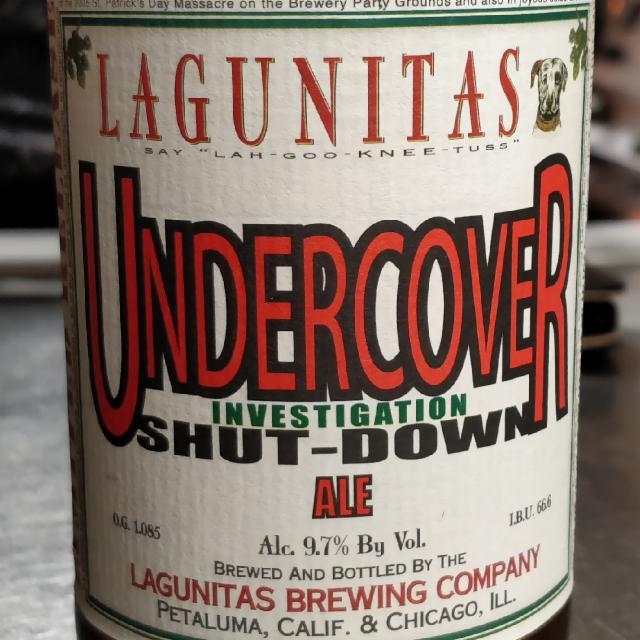 Undercover Investigation Shut-Down Ale 9.7%, Lagunitas Brewing Company (Heineken), United States