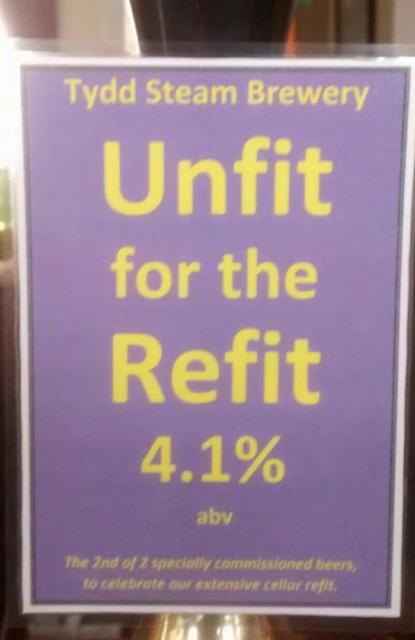 Unfit For The Refit 4.1%, Tydd Steam Brewery, England