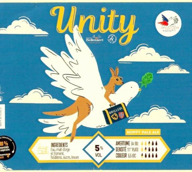 Unity Dry Pale Ale Caritative 5.0%, Brasserie Bellenaert, France