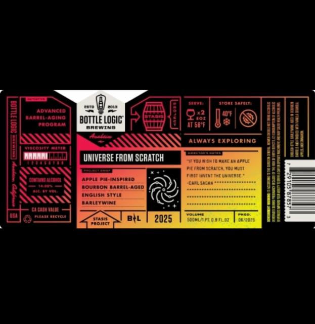 Universe From Scratch 2025 14.0%, Bottle Logic Brewing, United States