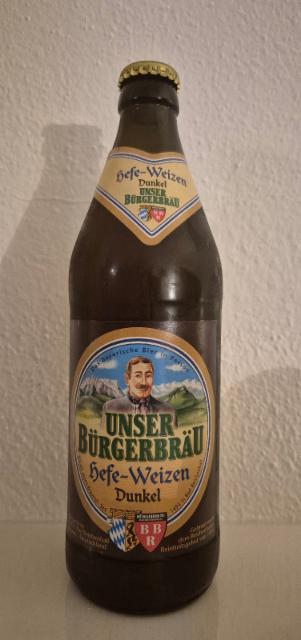 Unser Bürgerbräu Hefe-Weizen Dunkel 5.2%, Bürgerbräu Bad Reichenhall, Germany