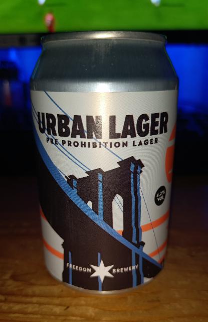 urban lager 4.2%, Freedom Brewery, England