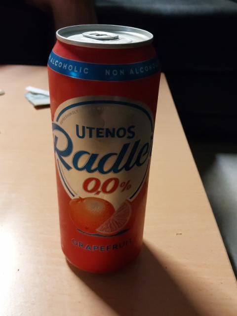 utenos radler grapefruit 0.0%, Utenos Alaus (Carlsberg), Lithuania