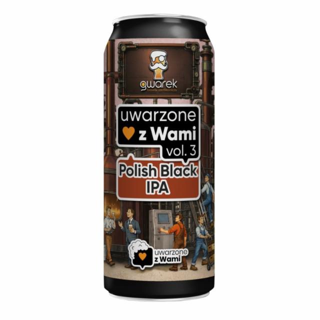Uwarzone z Wami vol. 3: Polish Black IPA 6.0%, Browar Gwarek, Poland