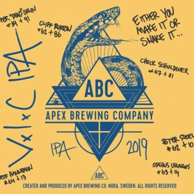 V.I.C (Very Important Club) IPA 6.5%, Apex Brewing Company, Sweden
