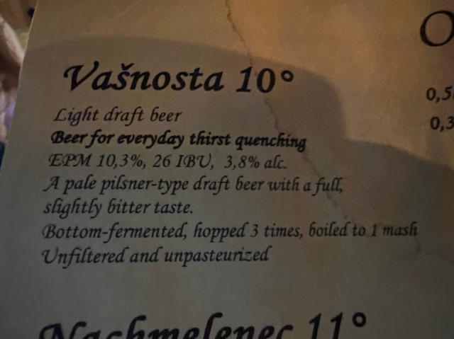 Vasnosta 10 3.8%, Knížecí Pivovar Plasy, Czech Republic