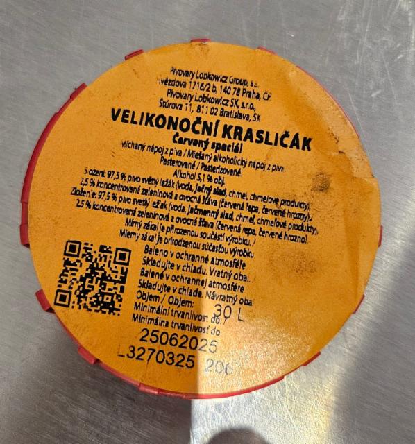 Velikonoční Krasličak Červený 5.1%, Pivovary Lobkowicz Group, Czech Republic