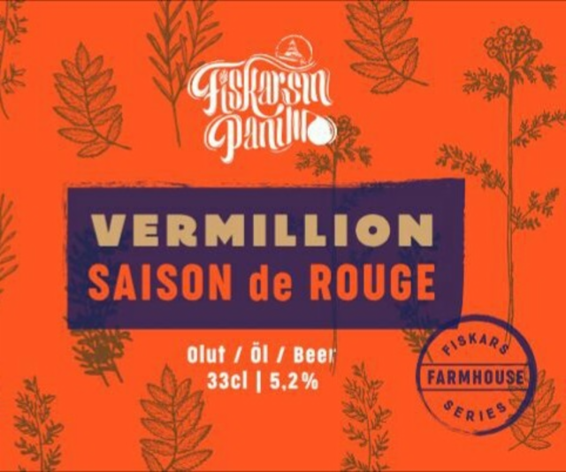 Vermillion Saison de Rouge 5.2%, Fiskarsin Panimo, Finland