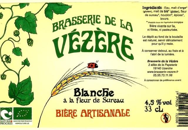 Vézère Blanche À La Fleur De Sureau 4.5%, Brasserie De La Vézère, France