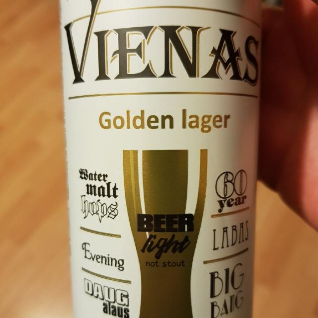 Vienas Golden Lager 5.0%, Volfas Engelman (Olvi), Lithuania