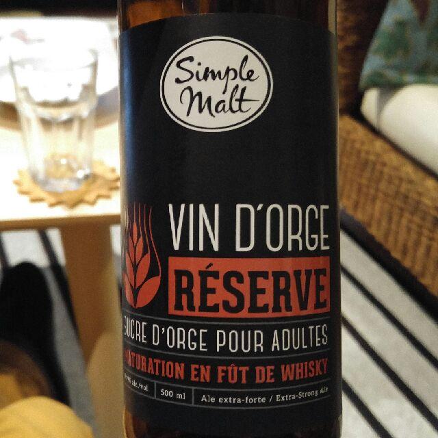 Vin d'Orge Réserve 9.9%, Simple Malt Brasseurs-Brasseurs Illimites, Canada