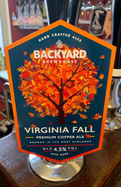 Virginia Fall 4.5%, Backyard Brewhouse, England