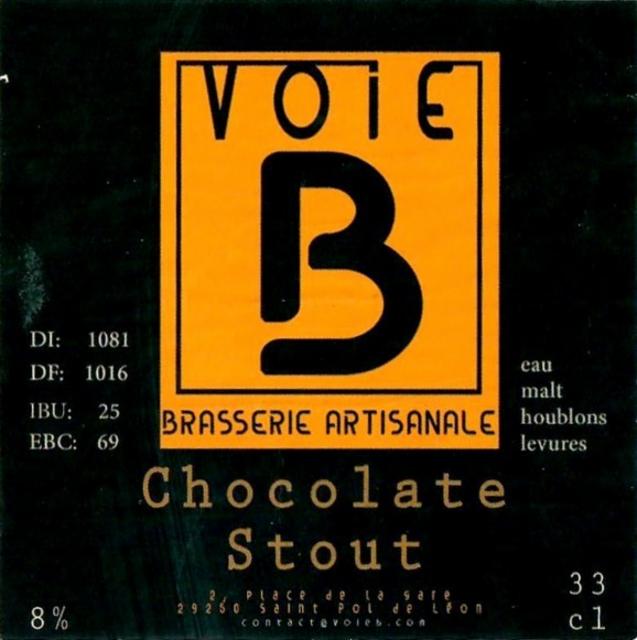 Voie B Chocolate Stout, Brasserie Voie B [Closed]