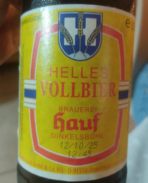 Vollbier helles 5.0%, Brauerei Hauf Dinkelsbühl, Germany