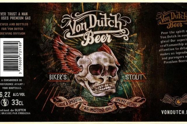 Von Dutch Beer Biker's Stout 6.2%, Brasserie Saint-Clair, France