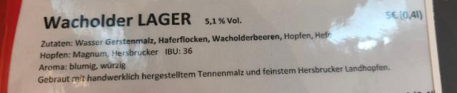 Wacholder Lager 5.1%, Brexx Brauerei, Germany