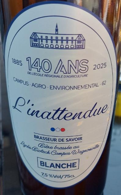 L'Inattendue 7.5%, Brasserie De Wagnonville - Lycée Agricole Biotech De Douai (L'Escreboise), France