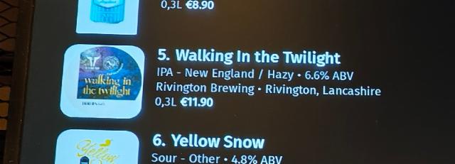 Walking in the twilight 6.6%, Rivington Brewing Co., England