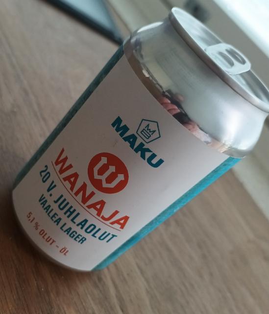 Wanaja 20 V. Juhlaolut vaalea lager 5.1%, Maku Brewing, Finland
