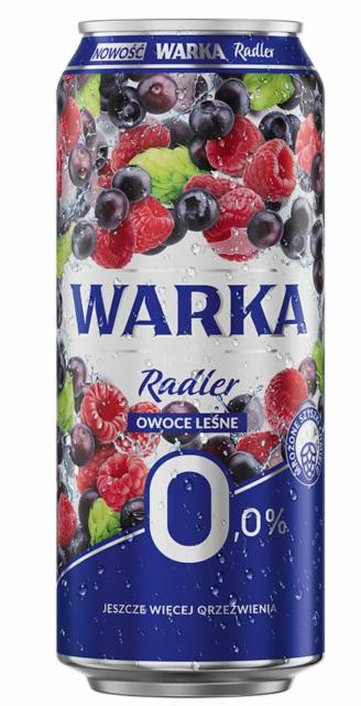 Warka radler owoce leśne 0.0%, Browar Warka (Grupa Zywiec), Poland