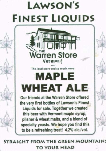 Warren Store Maple Wheat Ale 4.2%, Lawson's Finest Liquids, United States