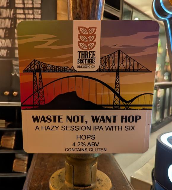 Waste Not, Want Hop 4.2%, Three Brothers Brewing Co, England