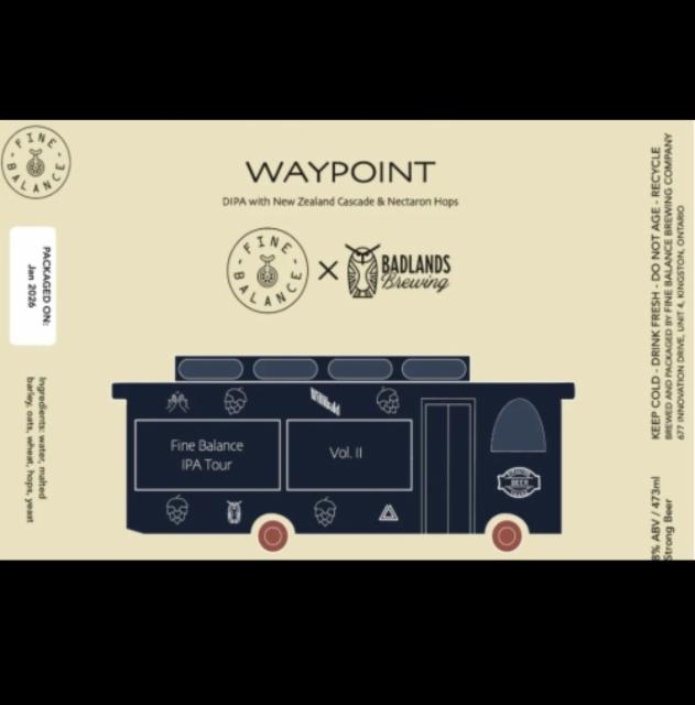 Waypoint (Vol. II) 8.0%, Fine Balance Brewing Company, Canada