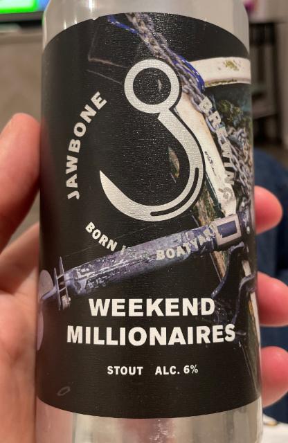 Weekend Millionaires 6.0%, Jawbone Brewing, United Kingdom