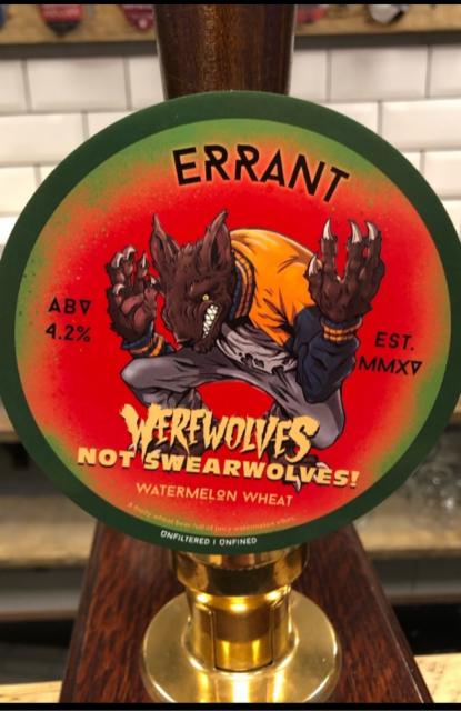 Werewolves Not Swearwolves! 4.2%, Errant Brewery, England