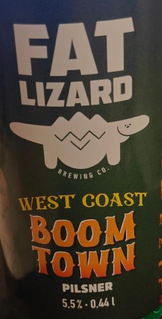 West Coast Boom Town Pilsner, Fat Lizard Brewing Co.