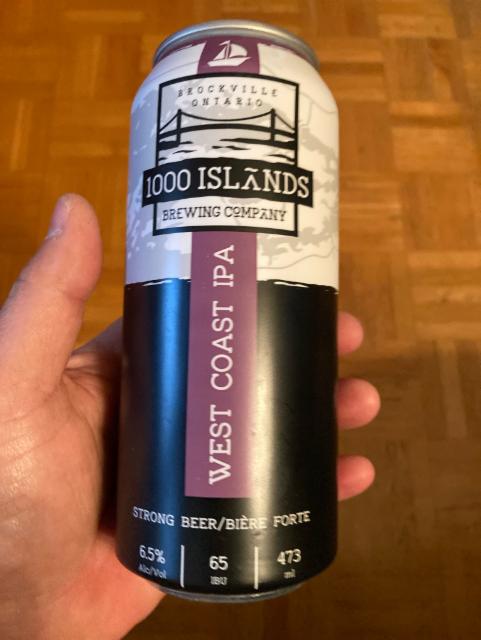 West Coast IPA 6.5%, 1000 Islands Brewing Company, Canada
