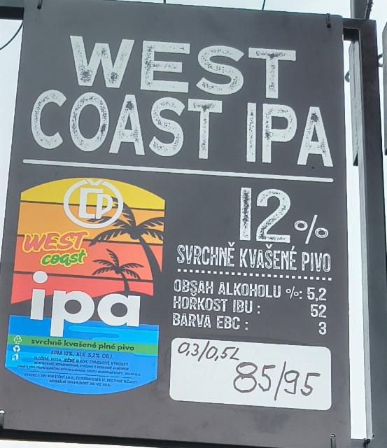 West Coast IPA 5.5%, Černokostelecký pivovár, Czech Republic